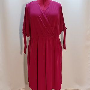 Dress women's plus size dark pink dress